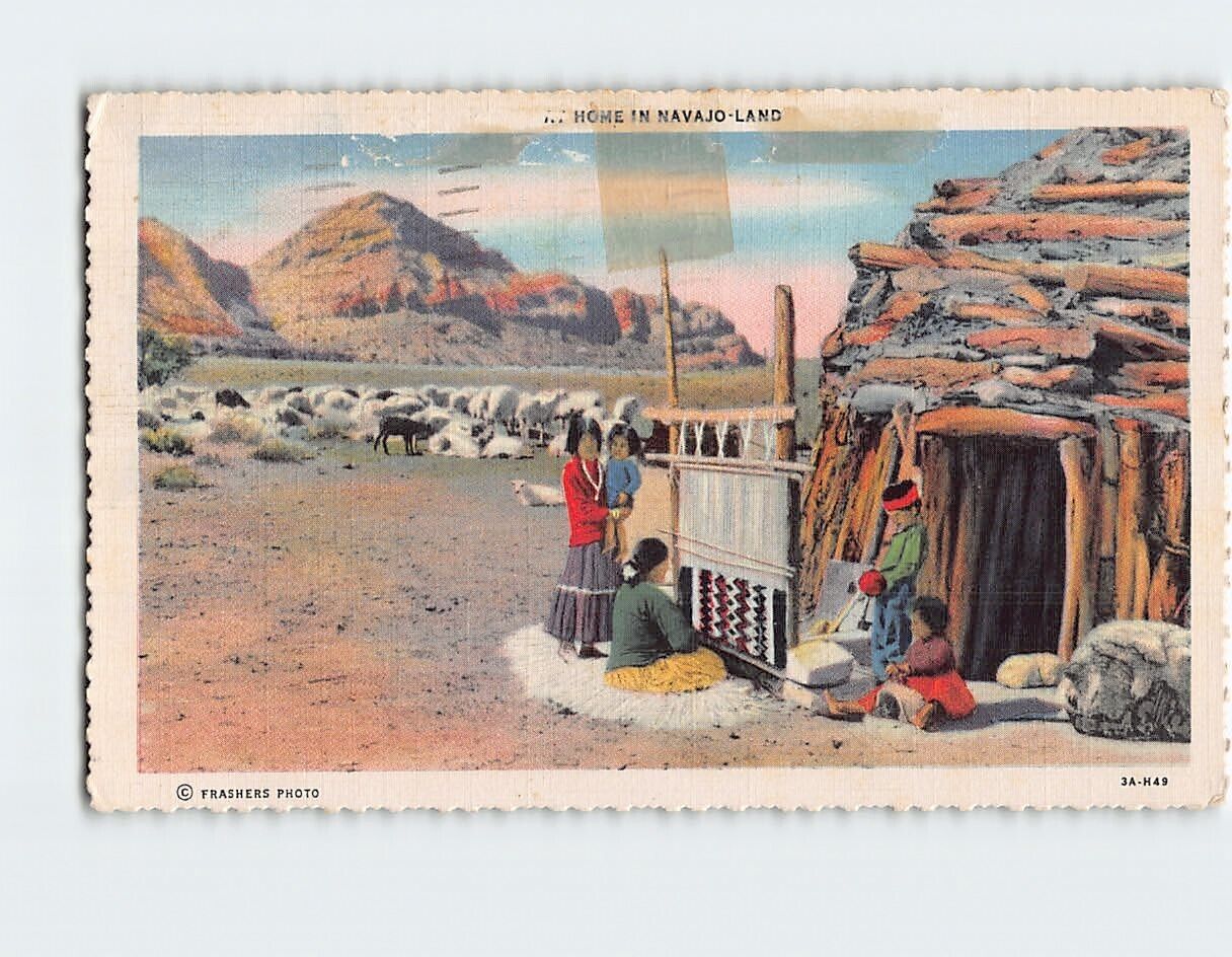 Postcard Typical Scene in Navajo Reservation Northern Arizona & New Mexico USA