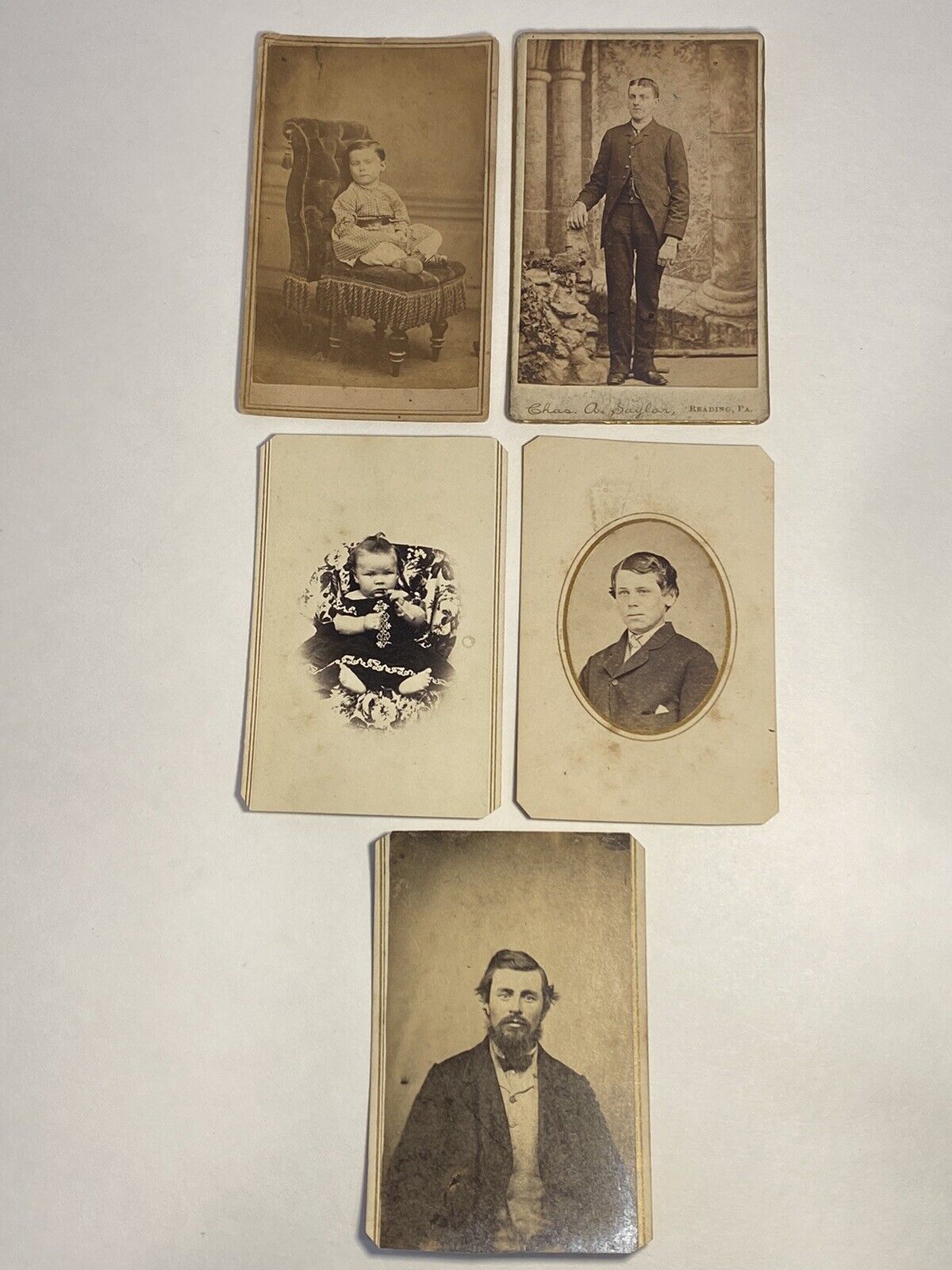 Antique CDV Photo Lot Circa 1890s Handsome Man On Post Mortem Or Posed VTG