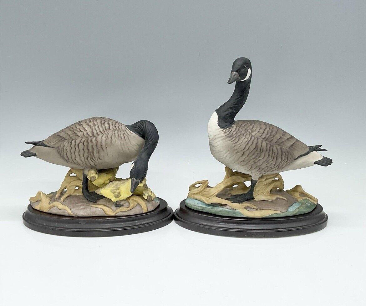 Vintage Pair BOEHM Porcelain Canadian Geese w/Bases ~ Mint