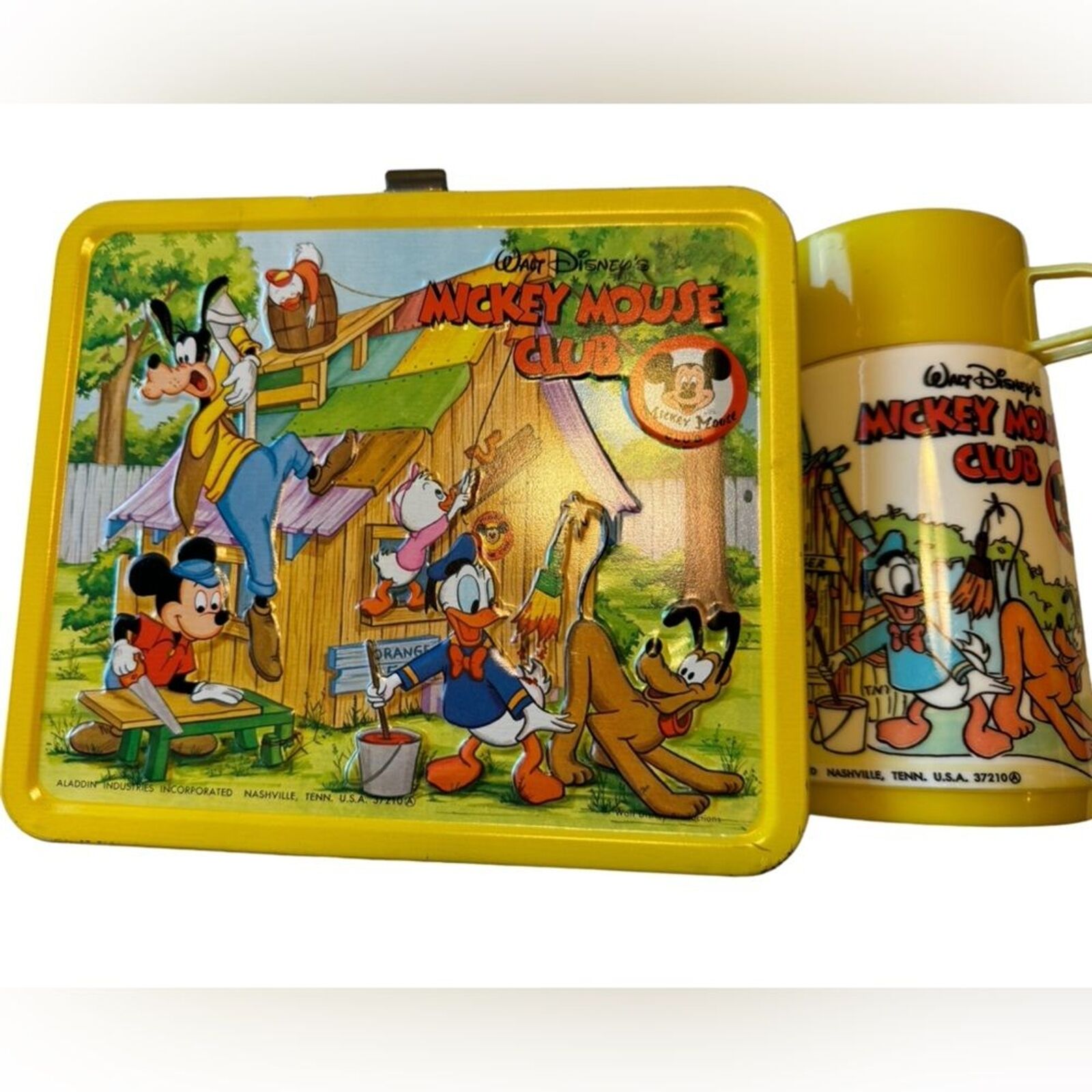 Vintage 1976 Mickey Mouse Club Metal Lunchbox & Thermos Set MINTY