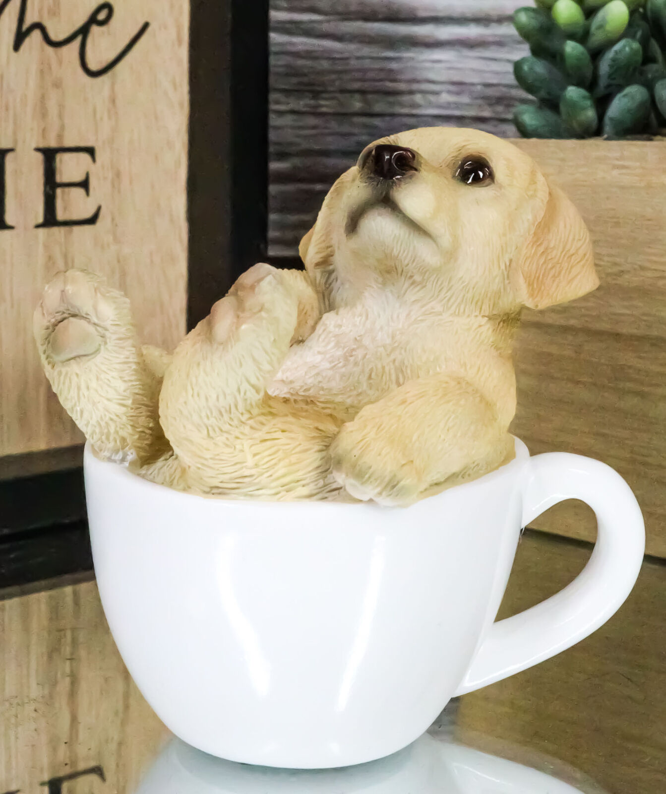 Ebros Realistic Mini Golden Retriever Dog Teacup Statue 2.75\