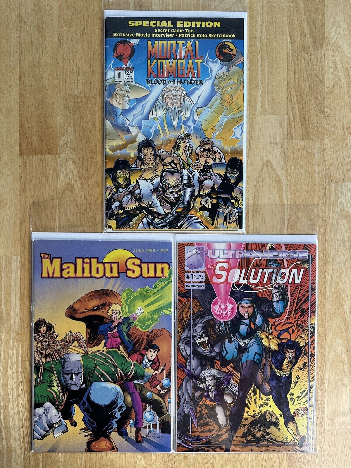 Mortal Kombat #1 Malibu Comic Lot (1993-1994) 3 Books First Printing Vintage