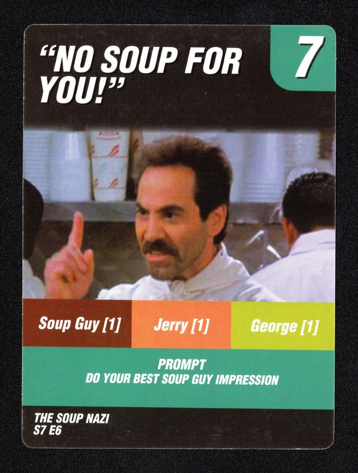 Yev Kassem Soup Nazi No Soup For You - Seinfeld Game Famous Scenes Card N-03 VG