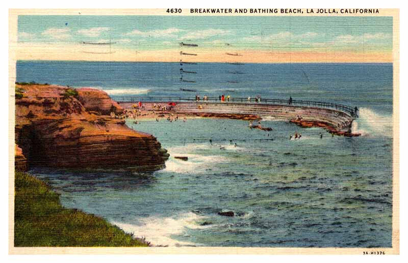 Postcard BEACH SCENE La Jolla California CA AP4246