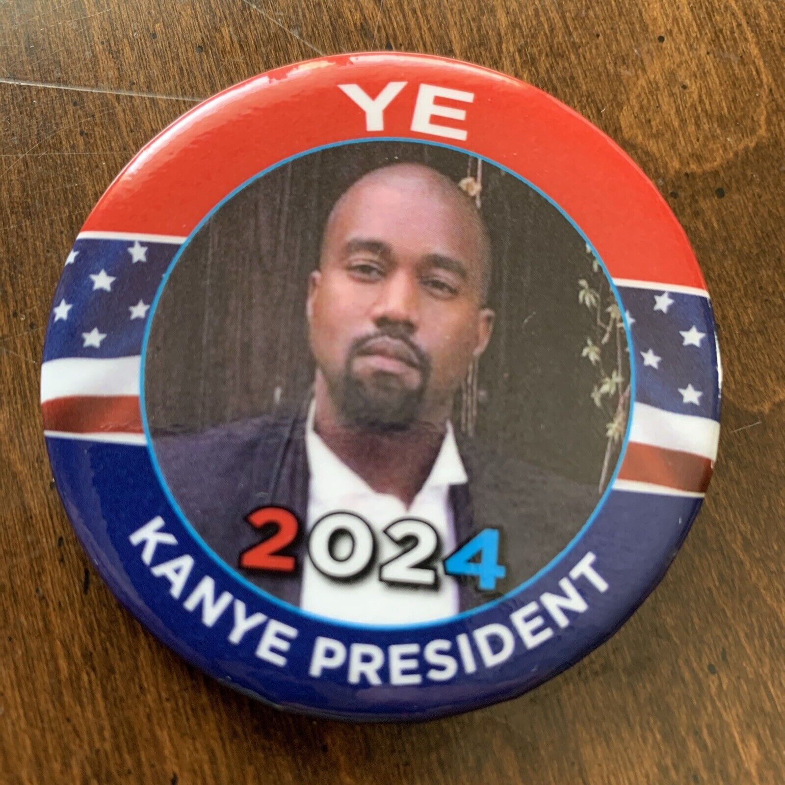  Kanye West YE 2024 Presidential Campaign Pinback Button