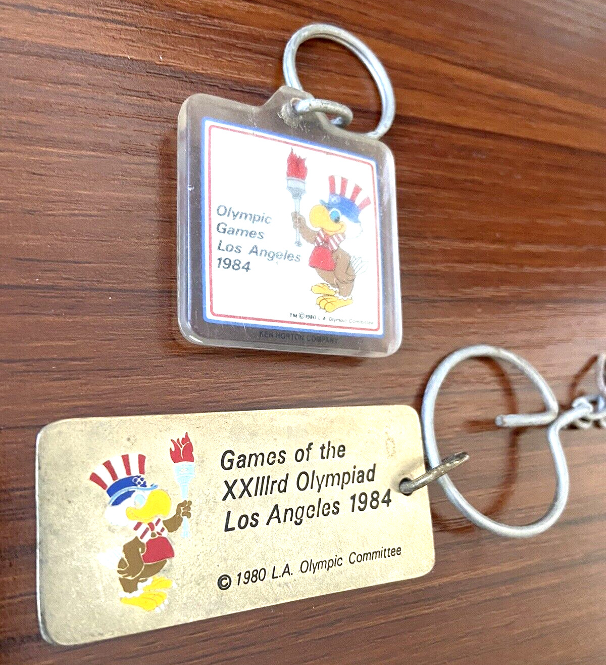 Vintage Olympic Games 1984 keyrings-lot of 2-Los Angeles Olympic Games keychains