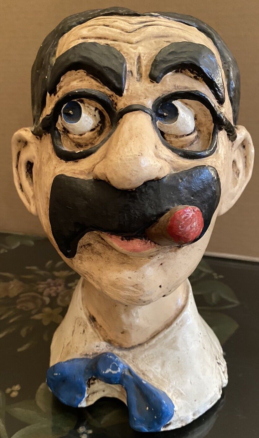 GROUCHO MARX ART ACCENTS 1973 CARICATURE 11 INCH PLASTER BUST MEGA RARE