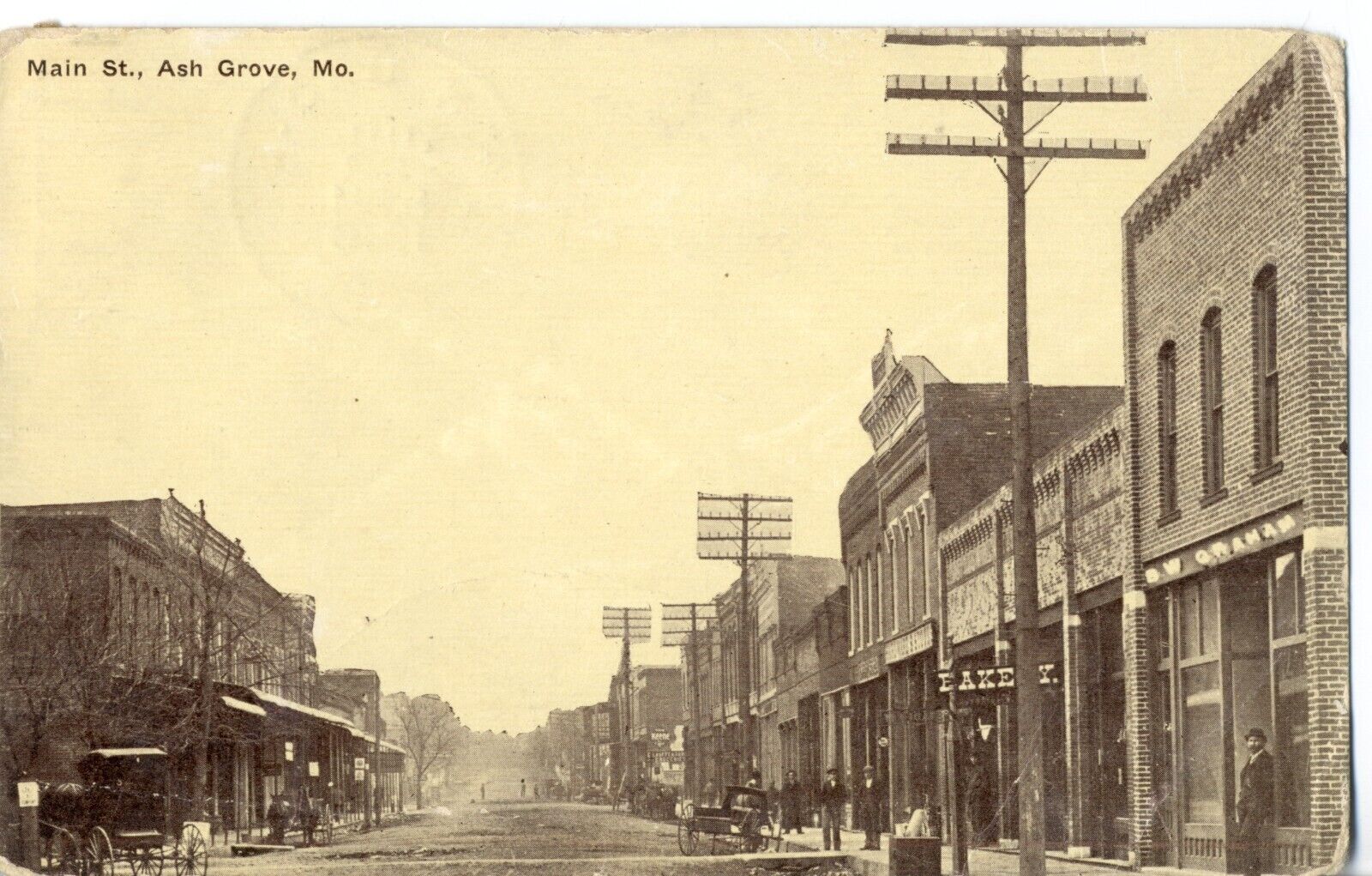 Main St., Ash Grove, Mo. Missouri Postcard. Near Springfield