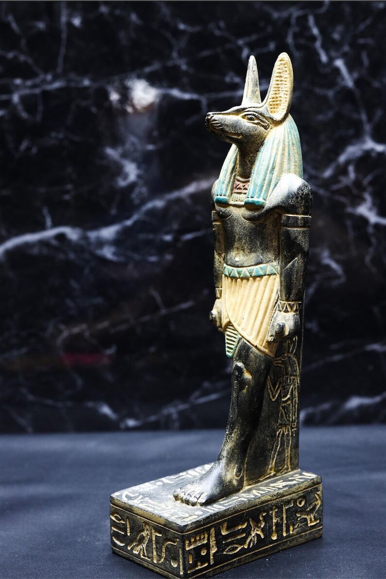 Marvelous Ancient Egyptian God Anubis, Egyptian Anubis statuette.