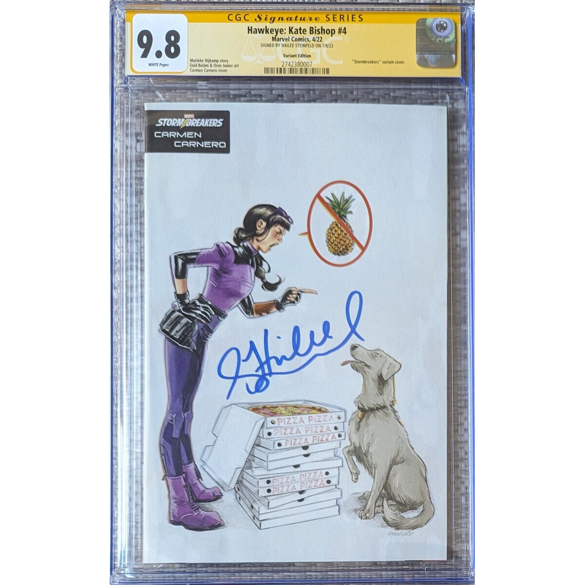 Hawkeye: Kate Bishop #4 variant cover__CGC 9.8 SS__Signed by Hailee Steinfeld