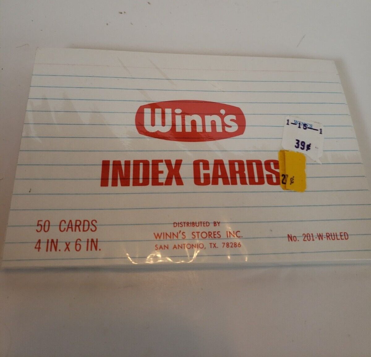 Vintage Winn\'s Stores Set of Index Cards Blank Lined Sealed New San Antonio