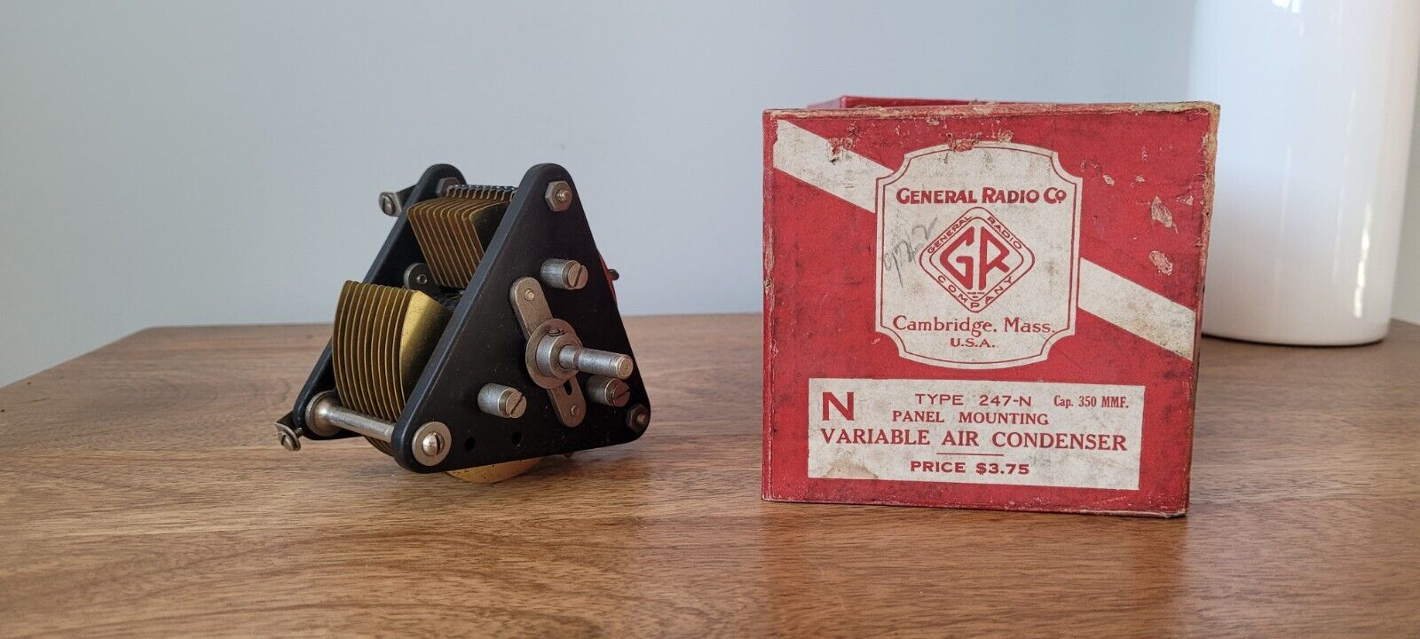 Vintage General Radio Co Panel Mounting Variable Air Condenser  Type 247-N