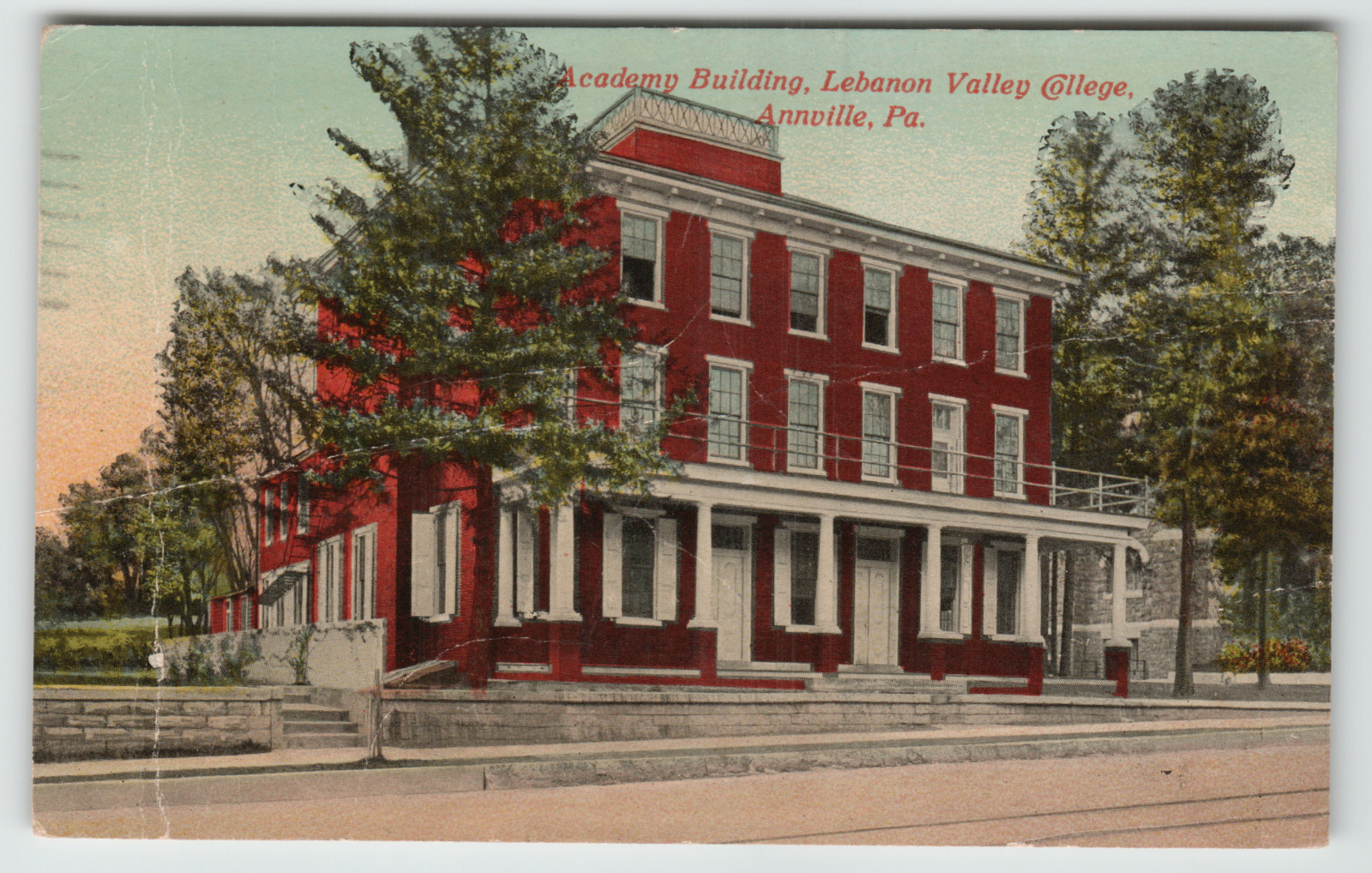 Postcard Academy Building of Lebanon Valley College in Annville, PA