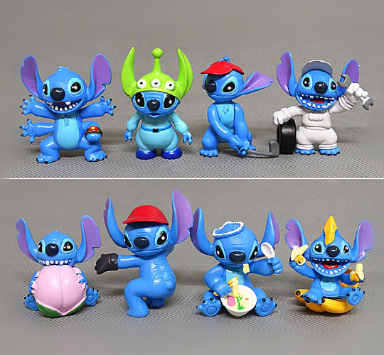 8PCS/SET Disney Lovely Happy Stitch Mini Action Figures PVC Toys Dolls 6cm/2\