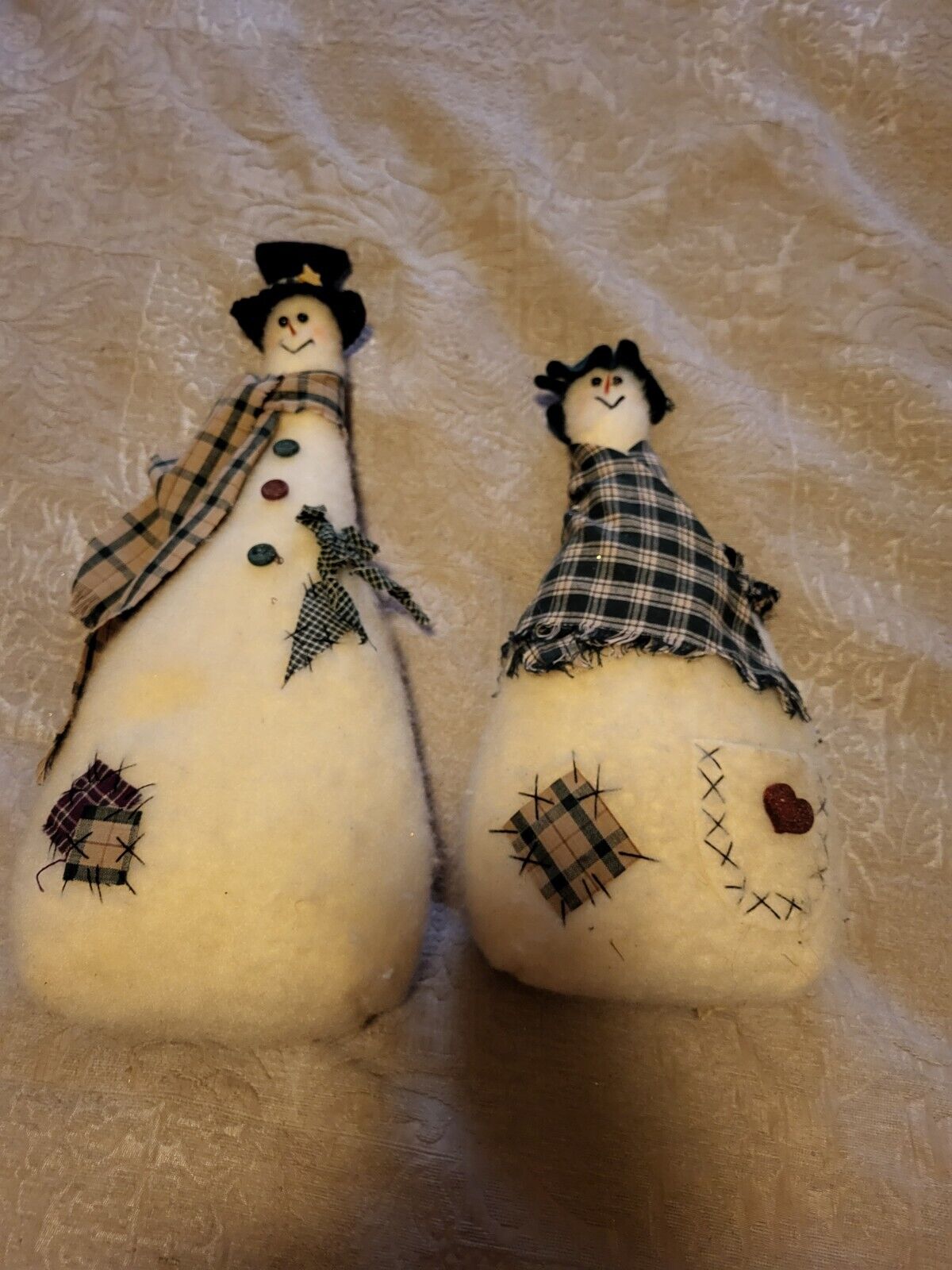 Snowman Couple Primitive Weighted Bottoms 2 items 16 \