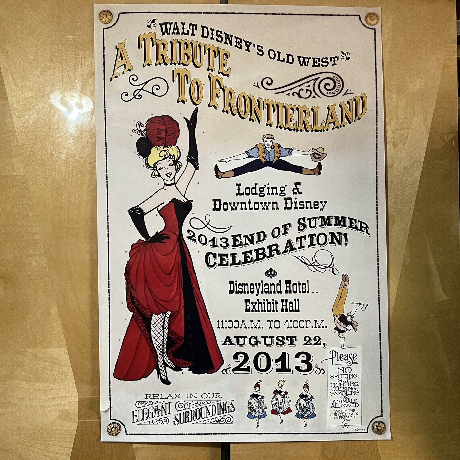 Disneyland Frontierland Tribute Poster 2013 Disney Old West 36X24 Inches