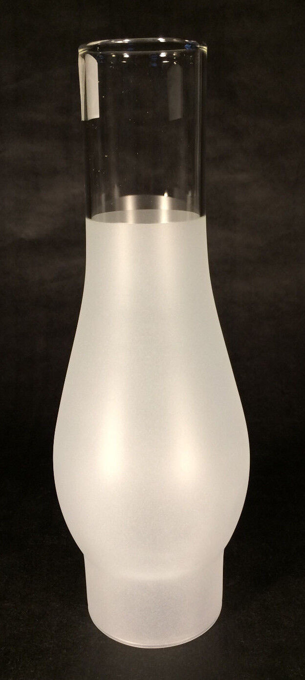 2 5/8 x 10 inch FROSTED OIL KEROSENE LAMP CHIMNEY for RAYO CENTRAL DRAFT C.D. 43