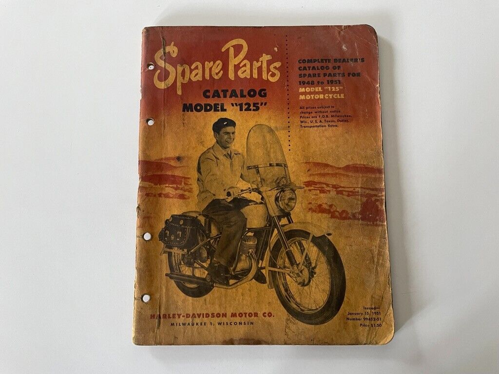 Factory SPARE PARTS Catalog Book for Harley 1948 - 1951 \