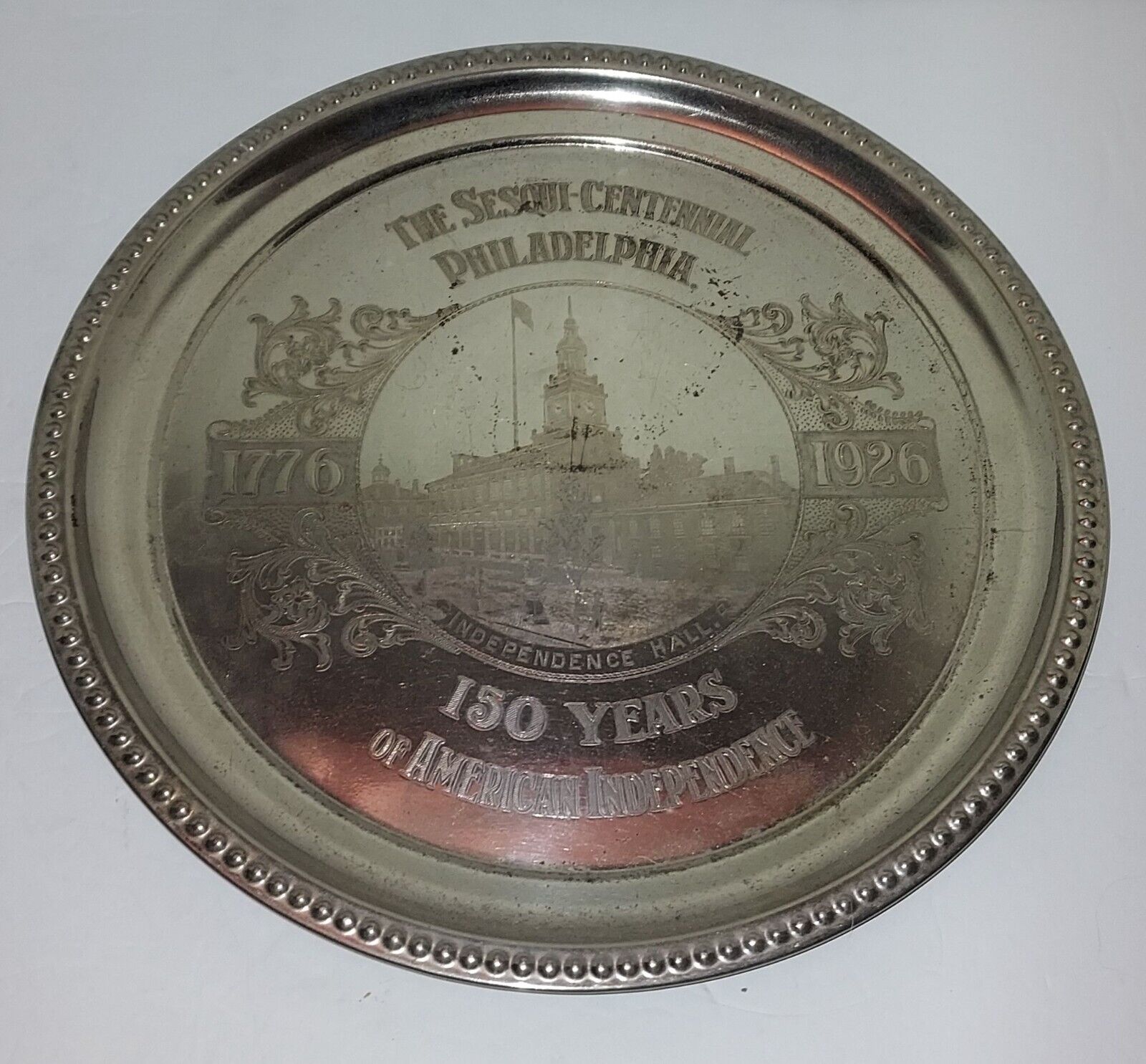 Antique 1926 Sesquicentennial Philadelphia 150 Yr of Independence Serving Tray