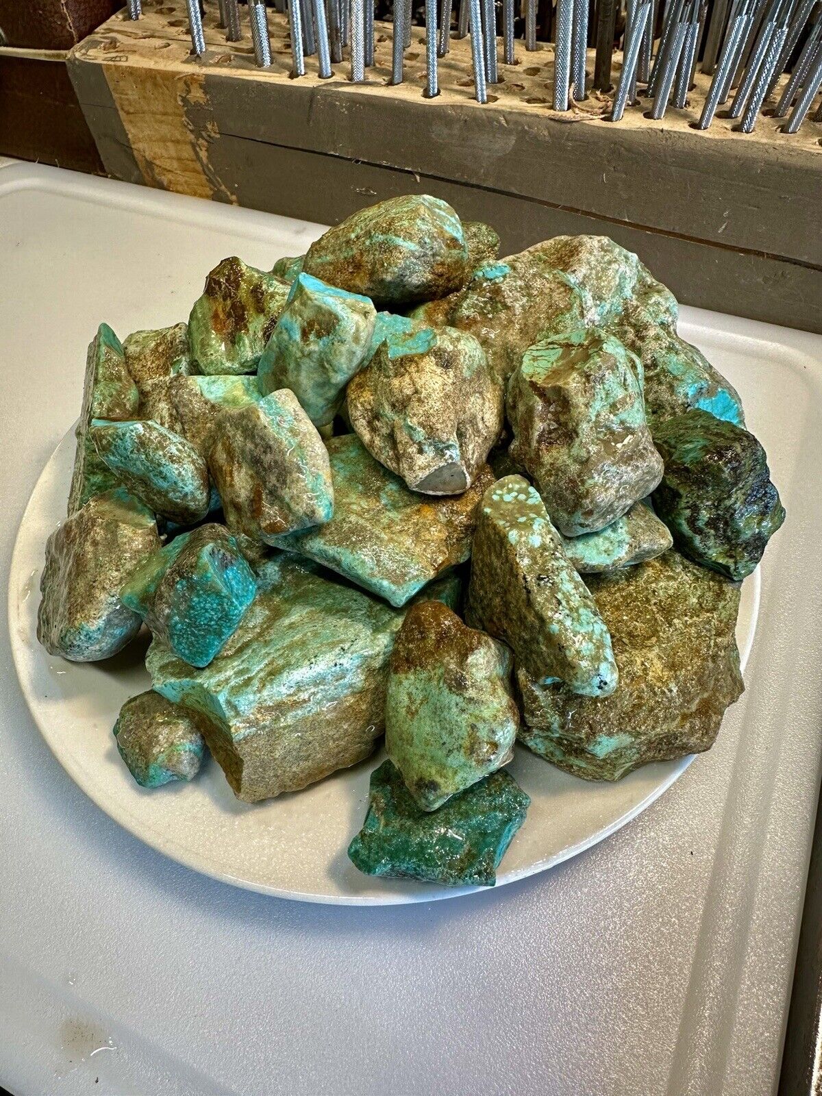 8.5 LBs of Get What You See, Kaolin High Blues, Genuine Turquoise.