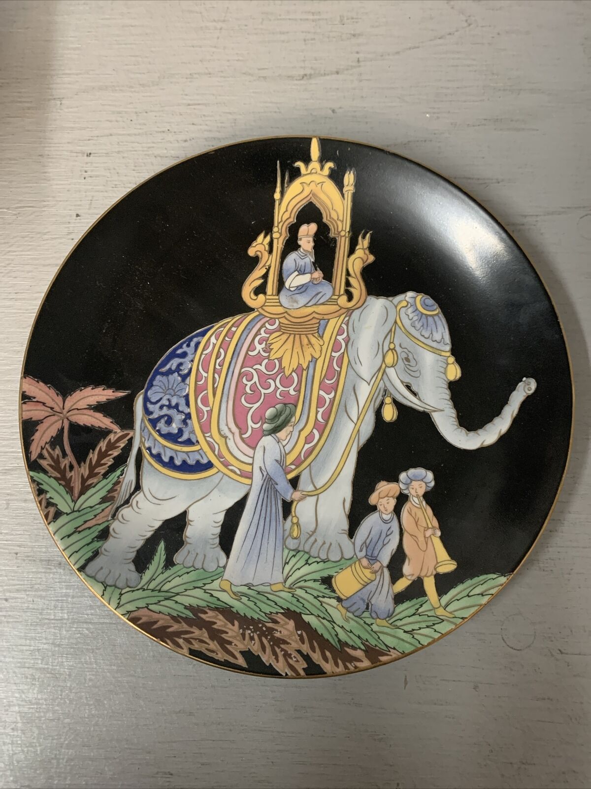 Vintage Porcelain Indian Elephant Plate