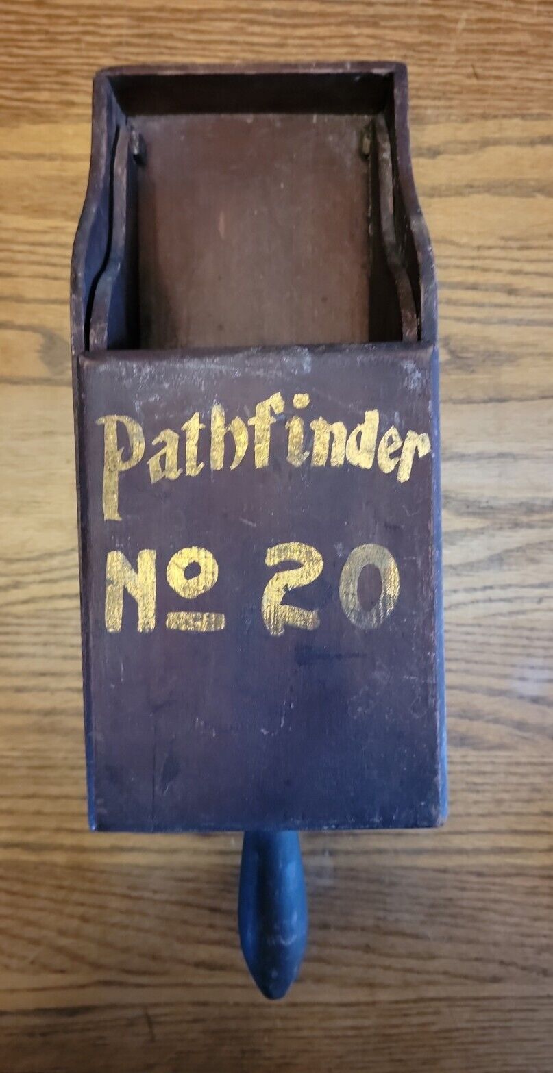 PATHFINDER NO 20 ANTIQUE BALLOT BOX MARBLE BLACK BALL VOTING FRATERNAL VTG 19thC