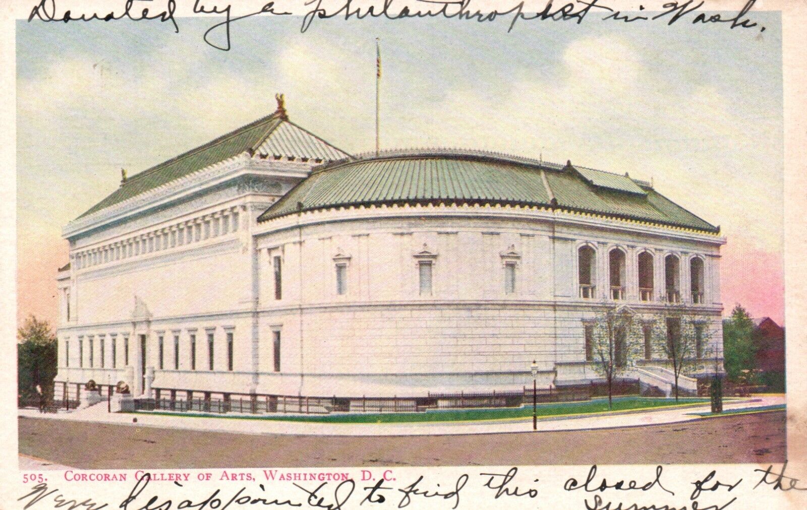 Washington DC, Corcoran Gallery of Arts, Undivided Back Vintage Postcard e7158