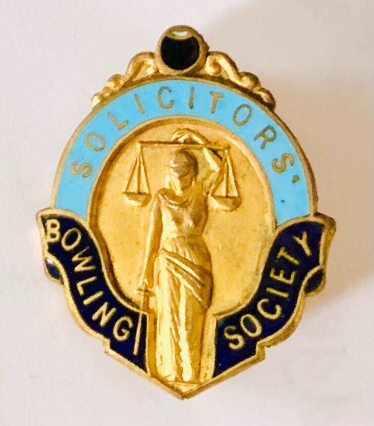 Solicitors Bowling Society Club Badge Pin Rare Vintage (M13)