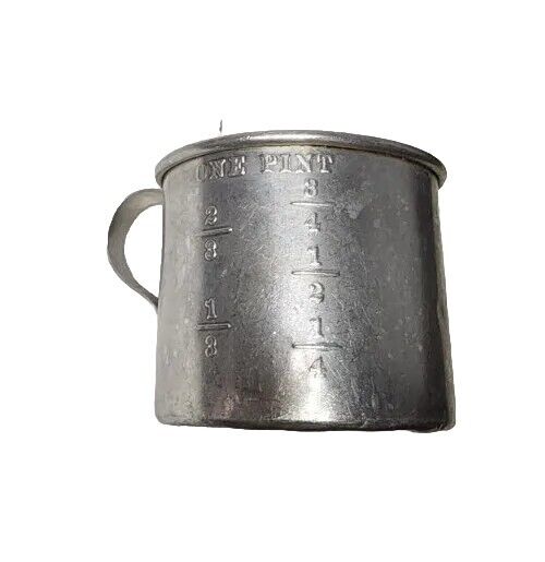 Vintage Aluminum One Pint Measuring Cup with Lines