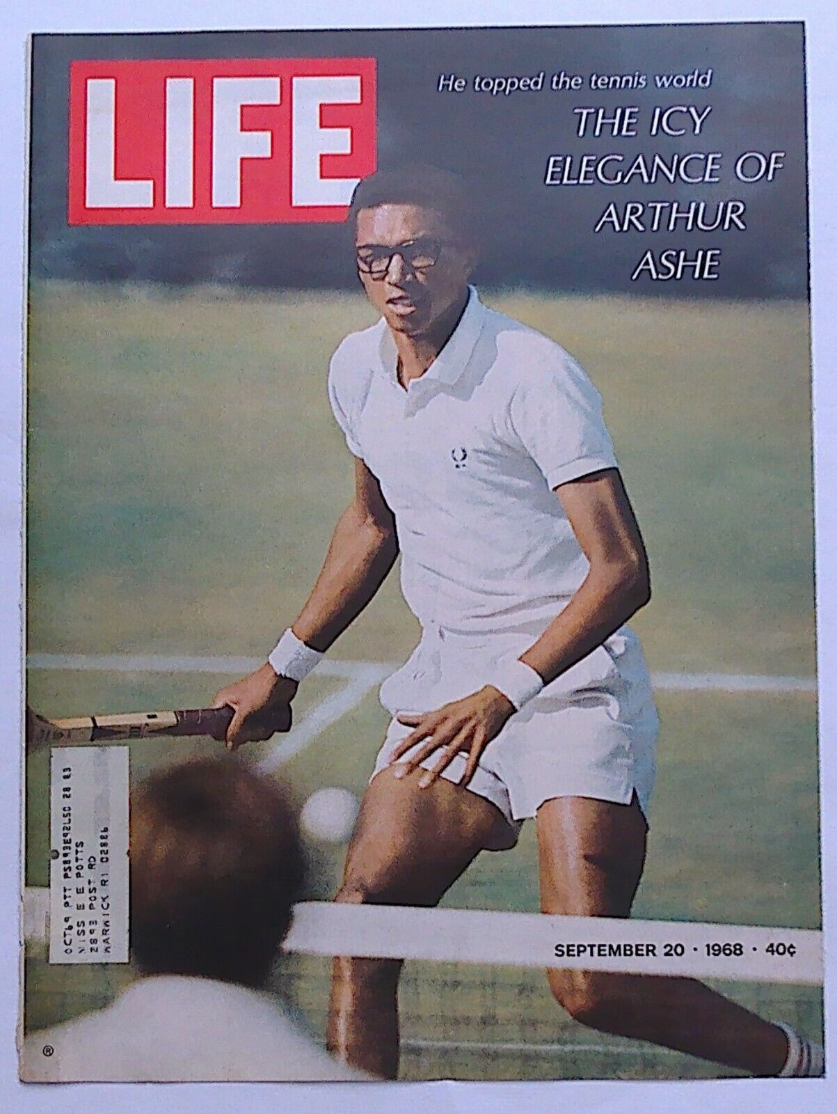 Life Magazine Cover Only  ( Arthur Ashe ) September 20, 1968