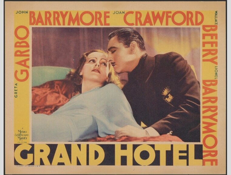 Greta Garbo Grand Hotel Lobby Card Poster Print 8 x 10 Reproduction