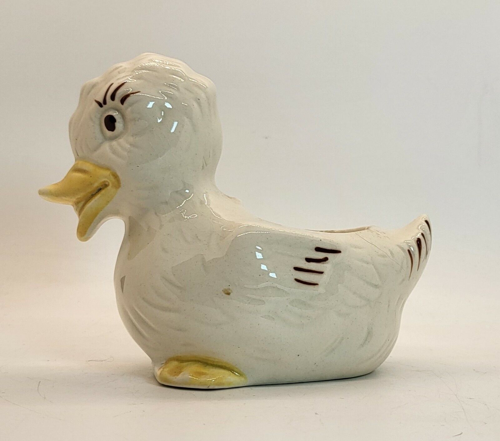 Duck Planter Ceramic Glossy 4.5 Tall VINTAGE