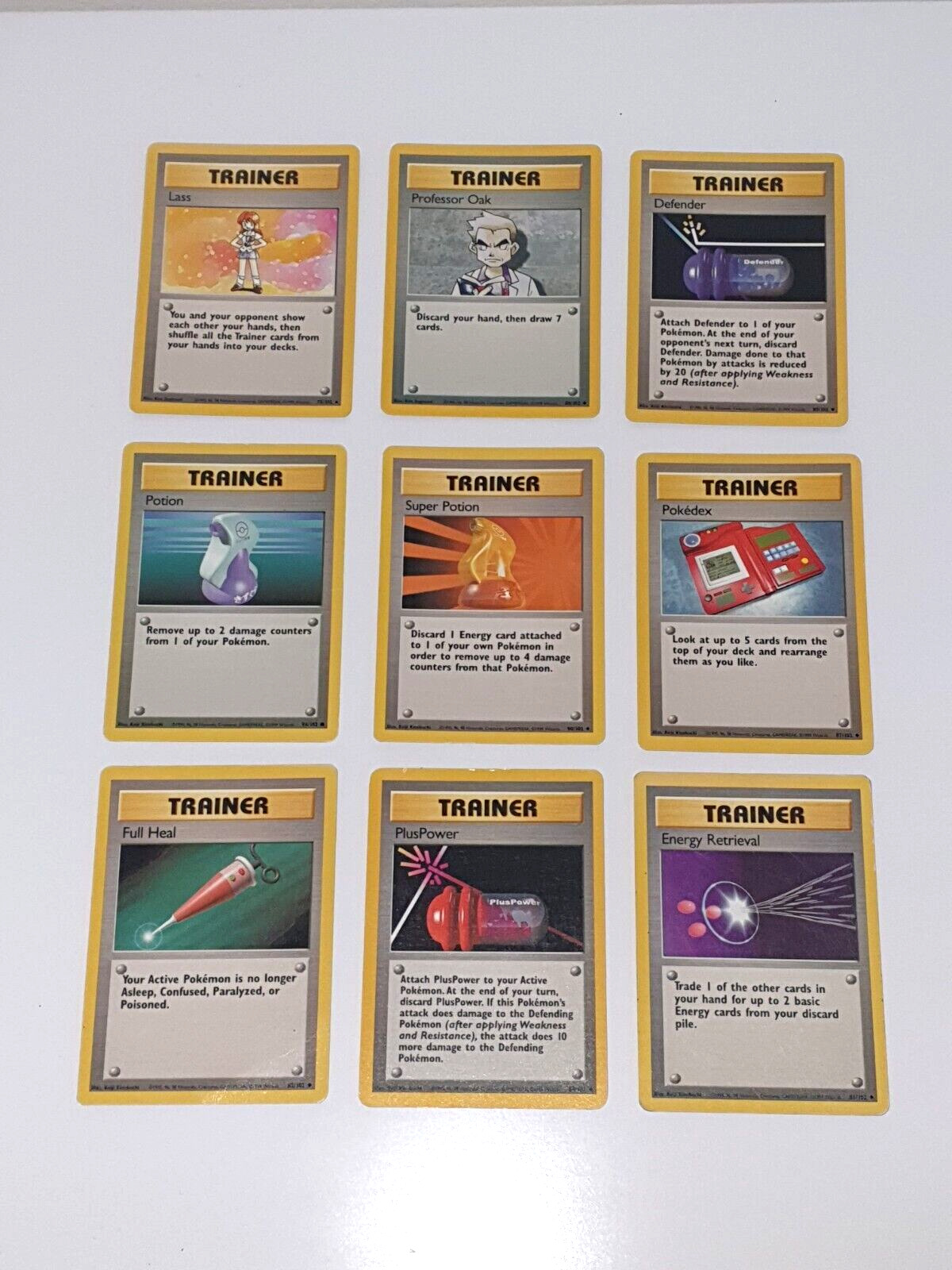 Pokemon Base Set Non-Holo Trainer Cards Collection Bundle 