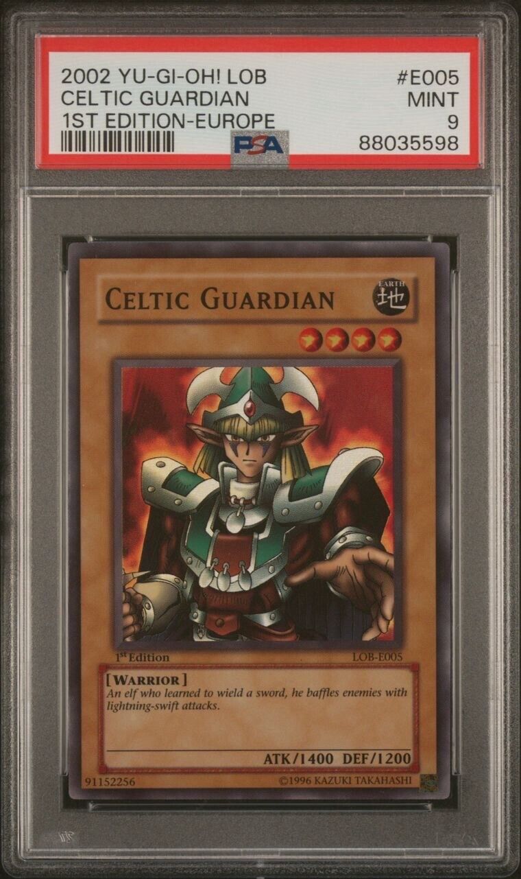 Yu-Gi-Oh Celtic Guardian LOB-E005 Super Rare 1st Edition PSA 9 MINT
