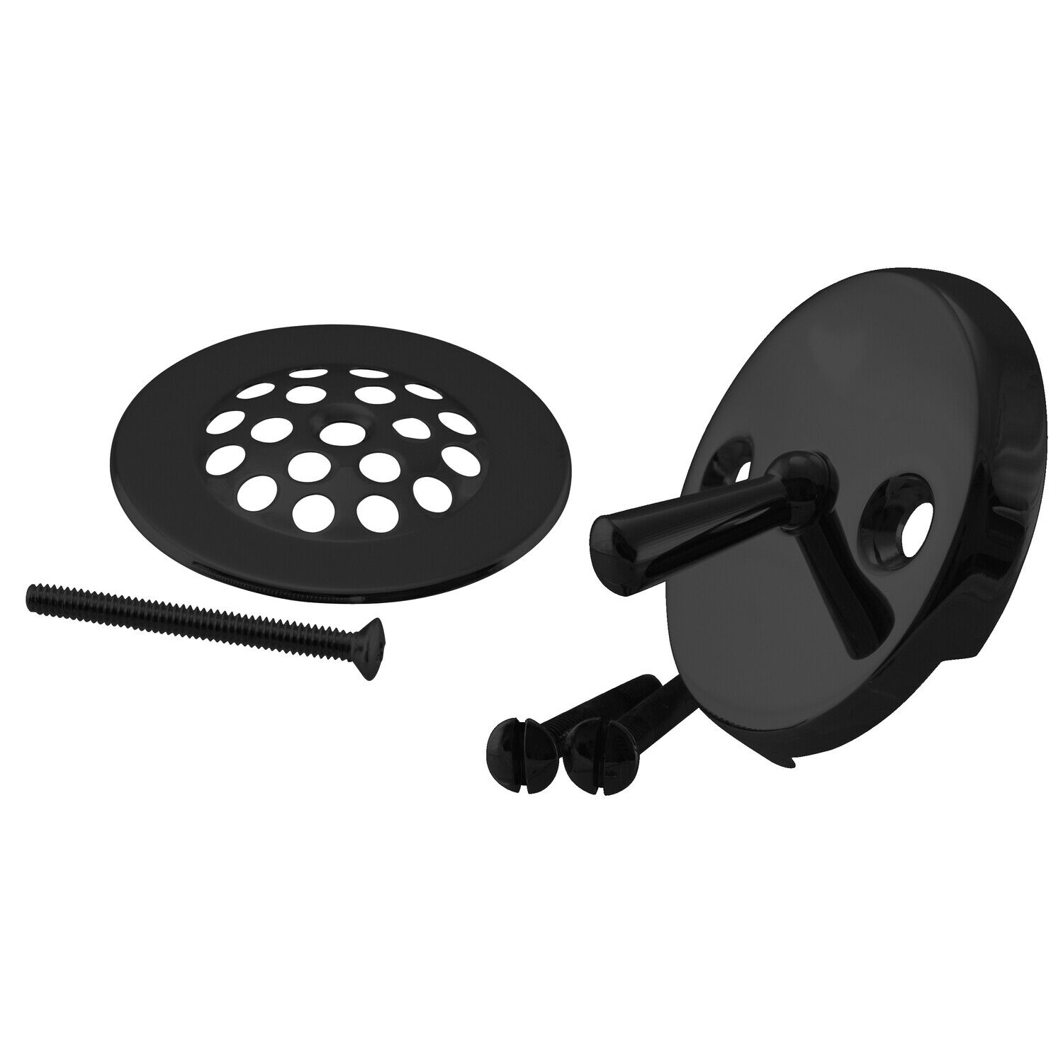 Westbrass Beehive Grid Tub Trim Grate with Trip Lever Faceplate in Matte Black
