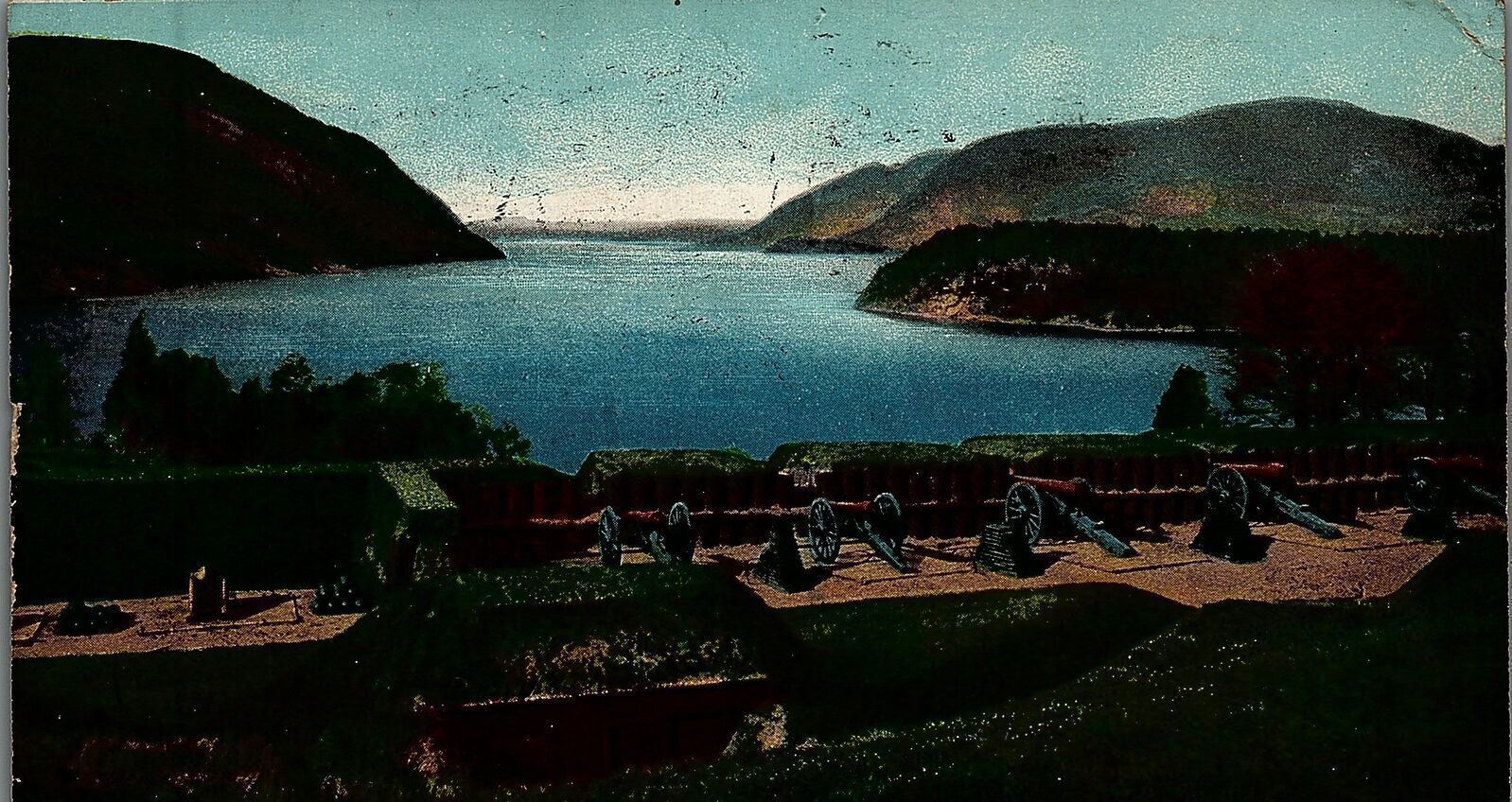 1907 WEST POINT NY HUDSON RIVER CANNONS ARTILARY UNDIVIDED POSTCARD 26-84