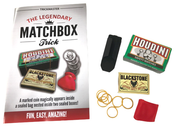 MATCH BOX MAGIC TRICK Houdini Appearing Coin In Boxes & Bag Pocket Beginner Set