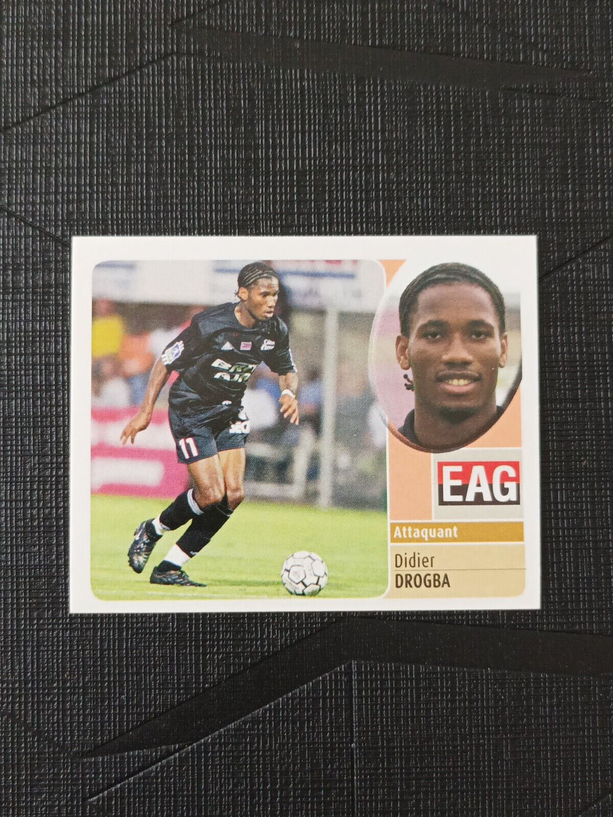 PANINI Rookie Didier DROGBA Guingamp Foot 2003 OM Chelsea, sticker, PSA image 