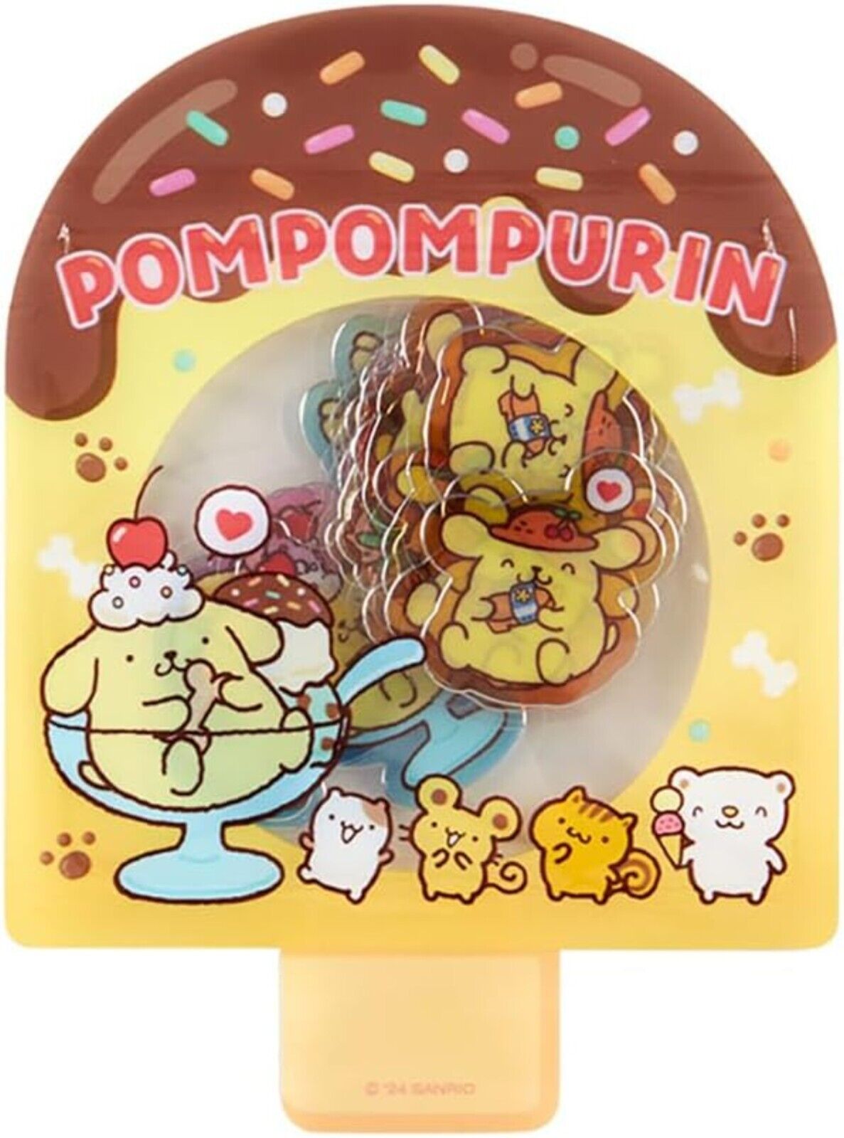 Sanrio Character Pompompurin Summer Sticker With Zipper Ice Candy Type New Japan