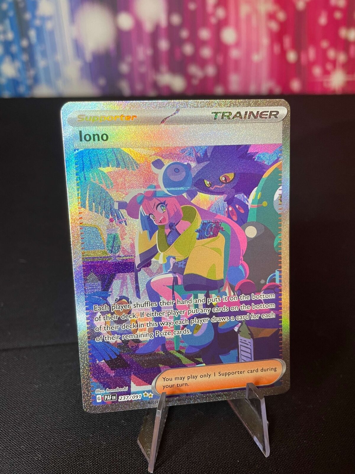 Iono Trainer - 237/091 - Pokemon Paldean Fates - Pack Fresh, UK Seller