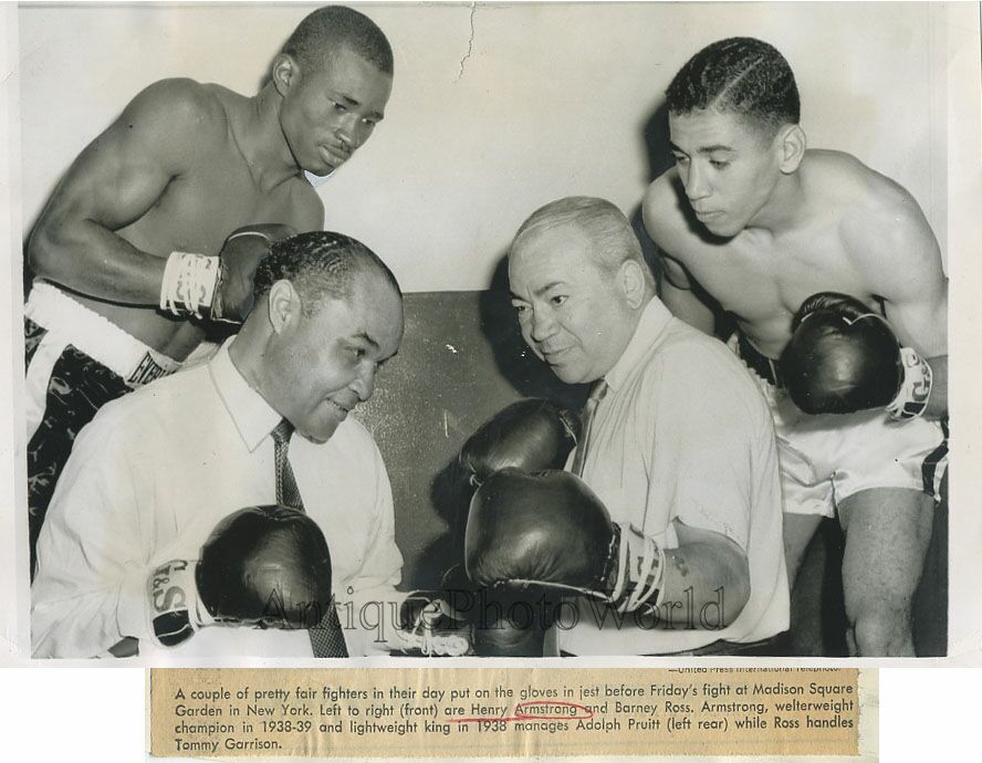 Boxer Henry Armstrong w Barney Ross vintage photo