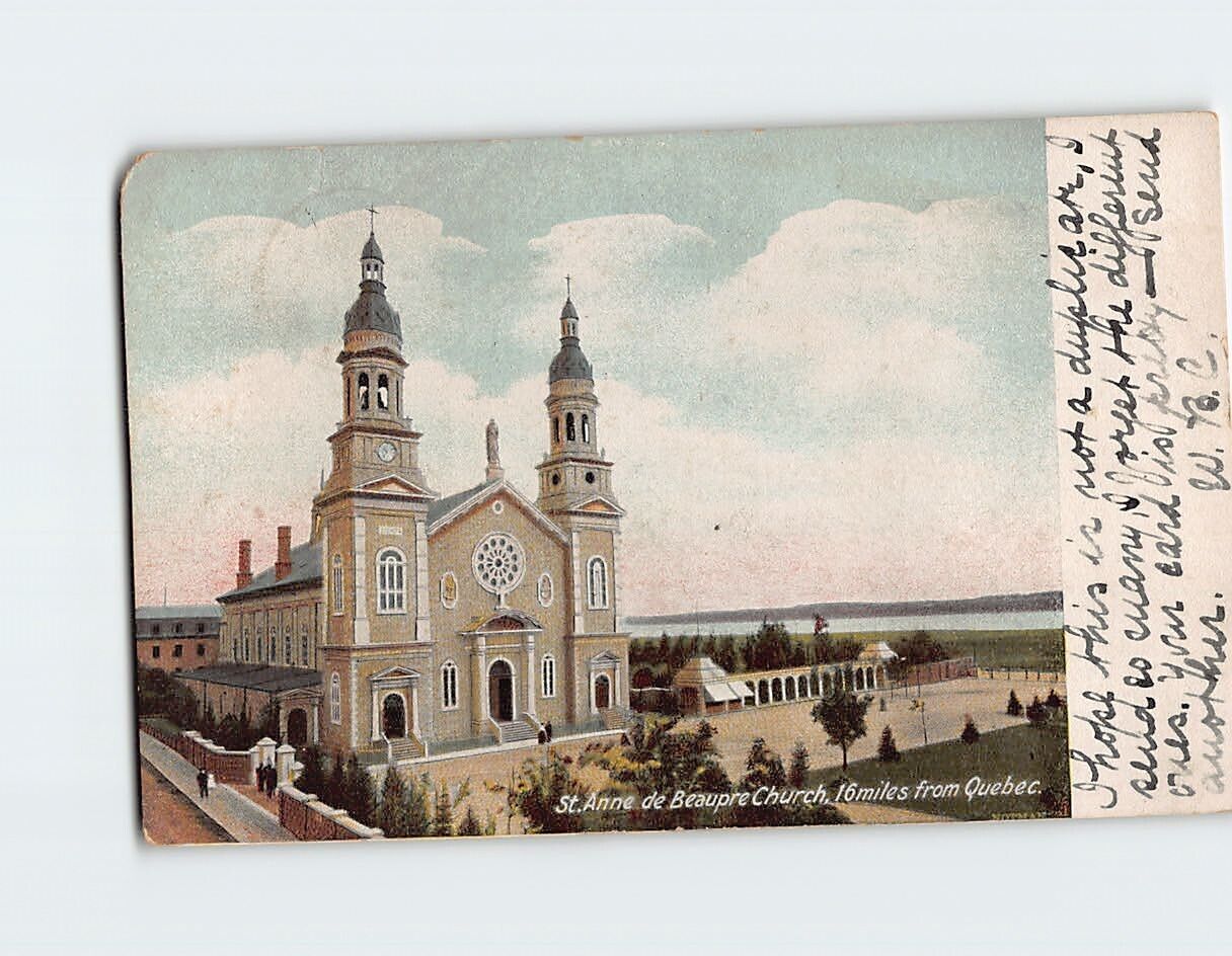 Postcard St. Anne de Beaupre Church Sainte Anne de Beaupre Canada