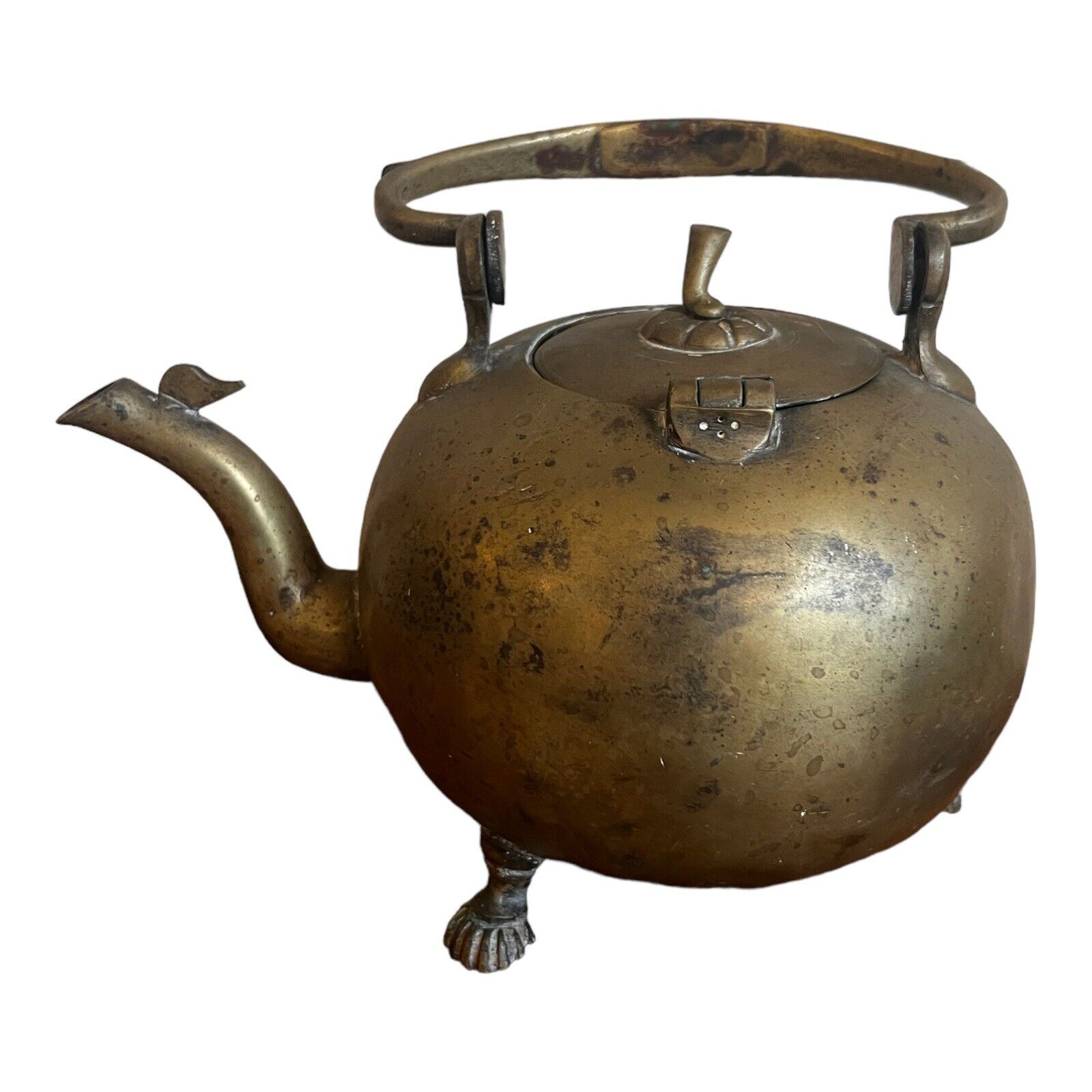 Antique Bronze Footed Tea Kettle Stamped On The Bottom SMW
