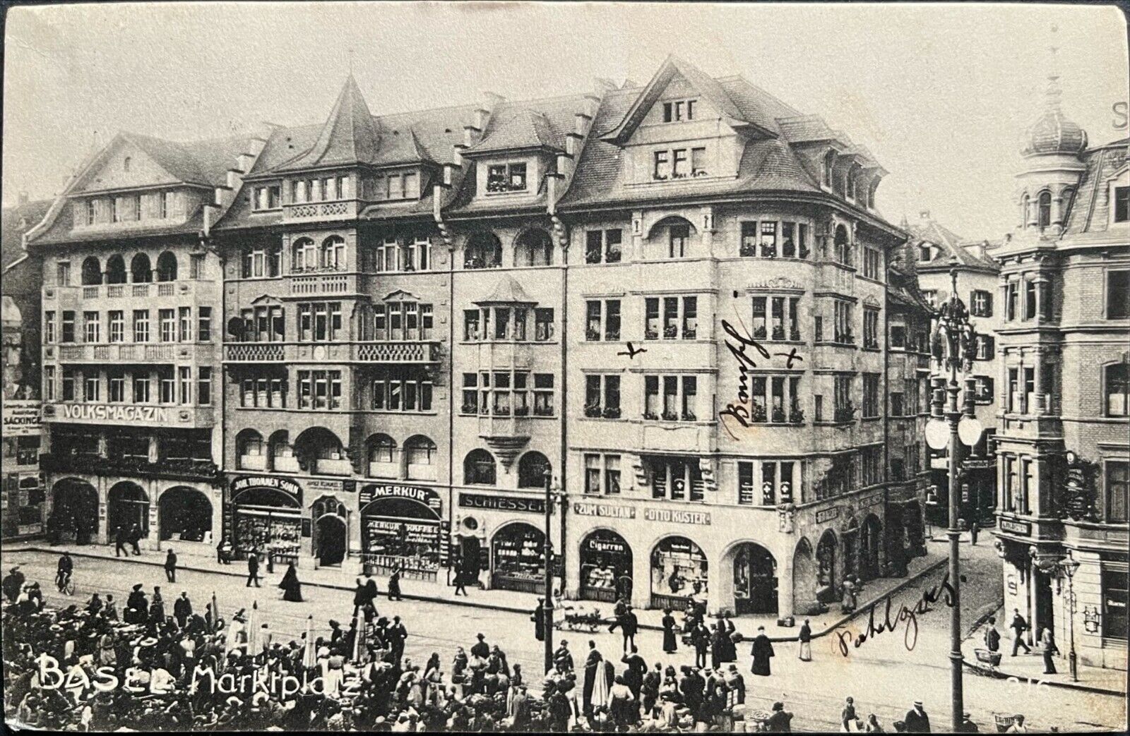 1912 Basel Marketplace Post Card