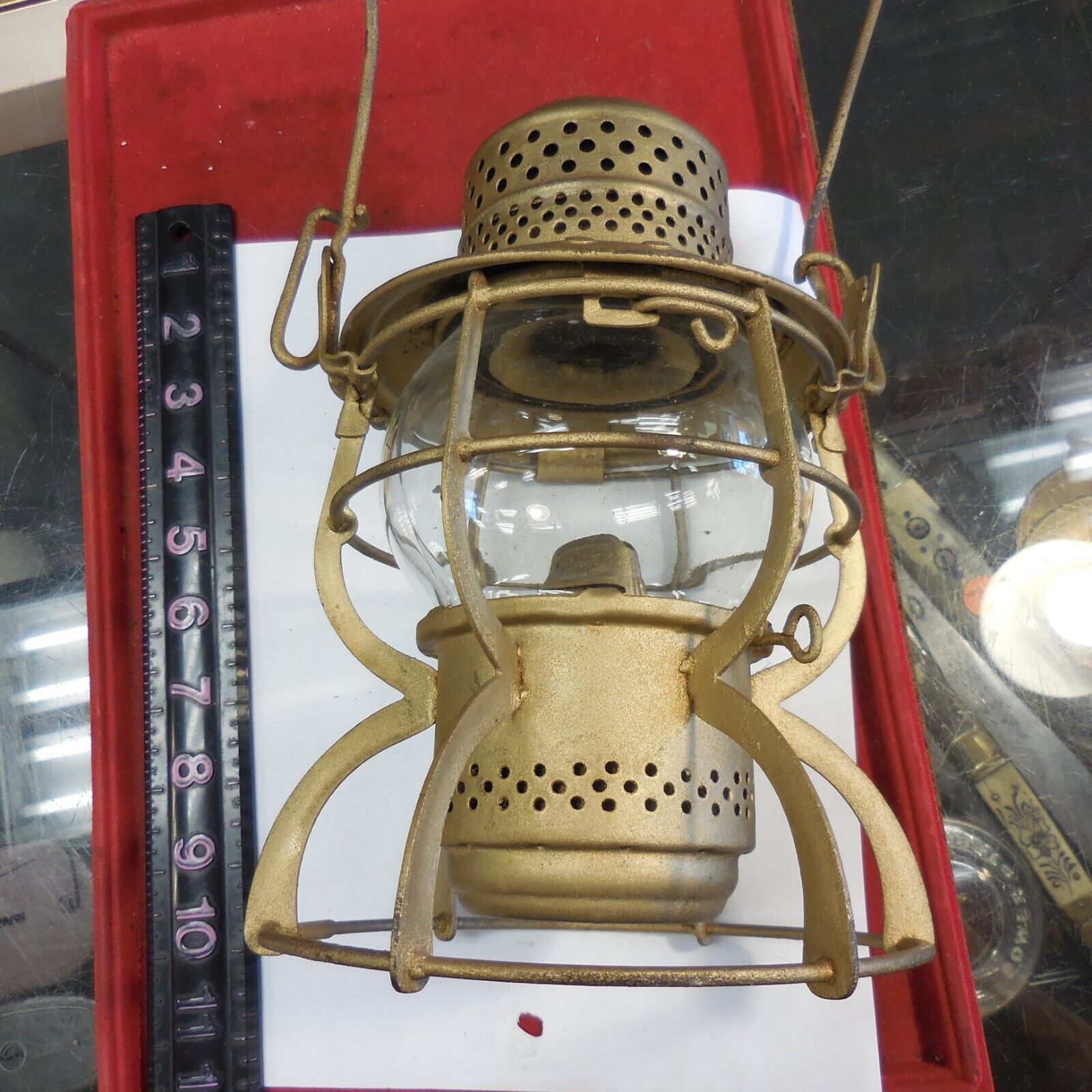 Antique Armspear Marked L&N RR Clear Globe Railroad Lantern