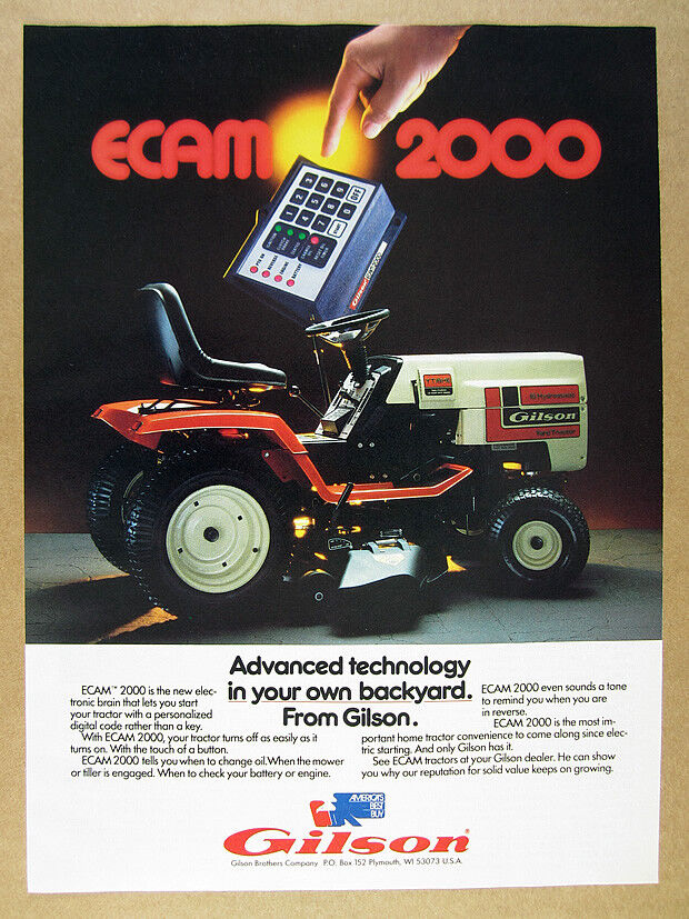 1985 Gilson YT16HE Tractor with ECAM 2000 photo vintage print Ad