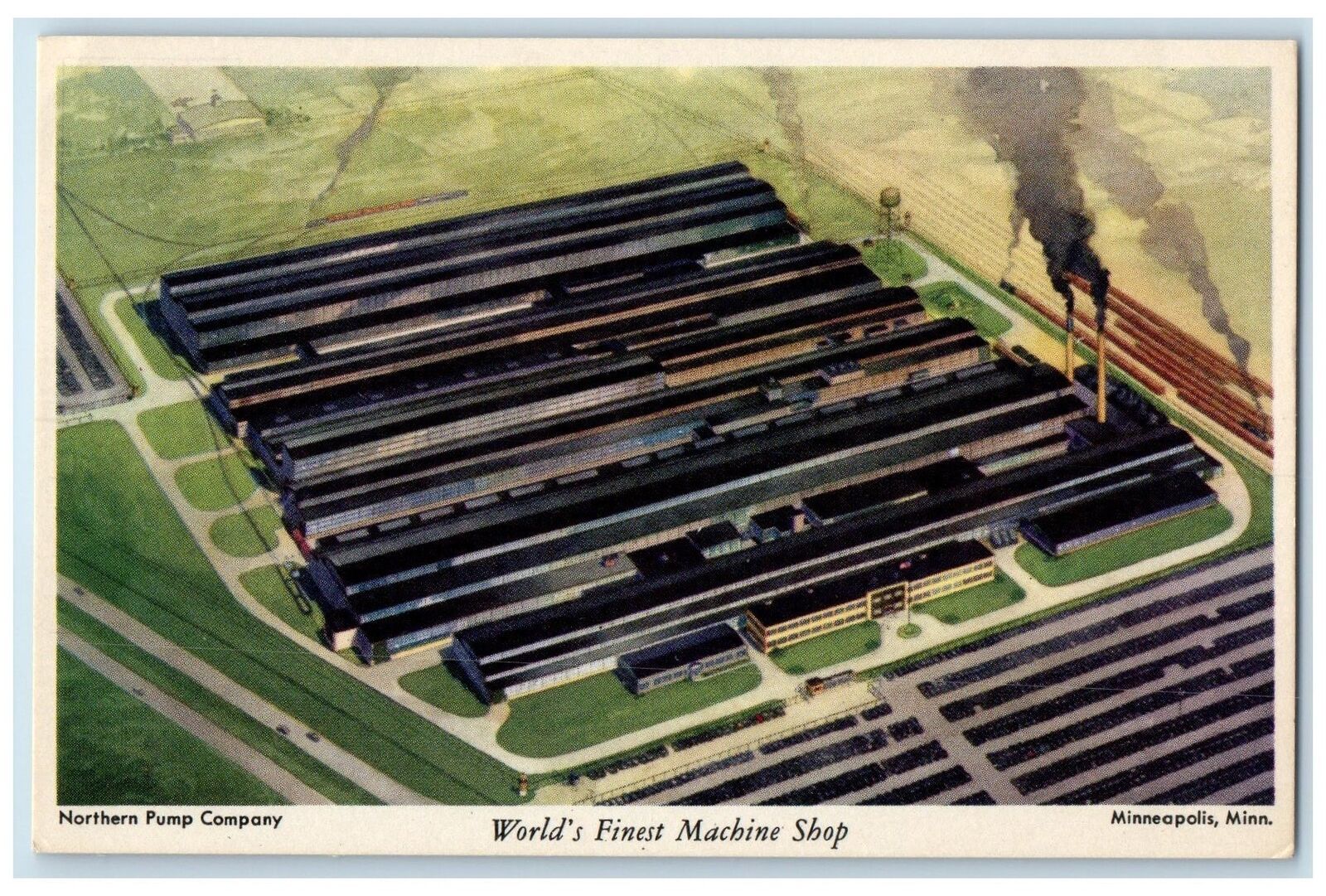 c1940s Aerial View Of World\'s Finest Machine Shop Minneapolis Minnesota Postcard
