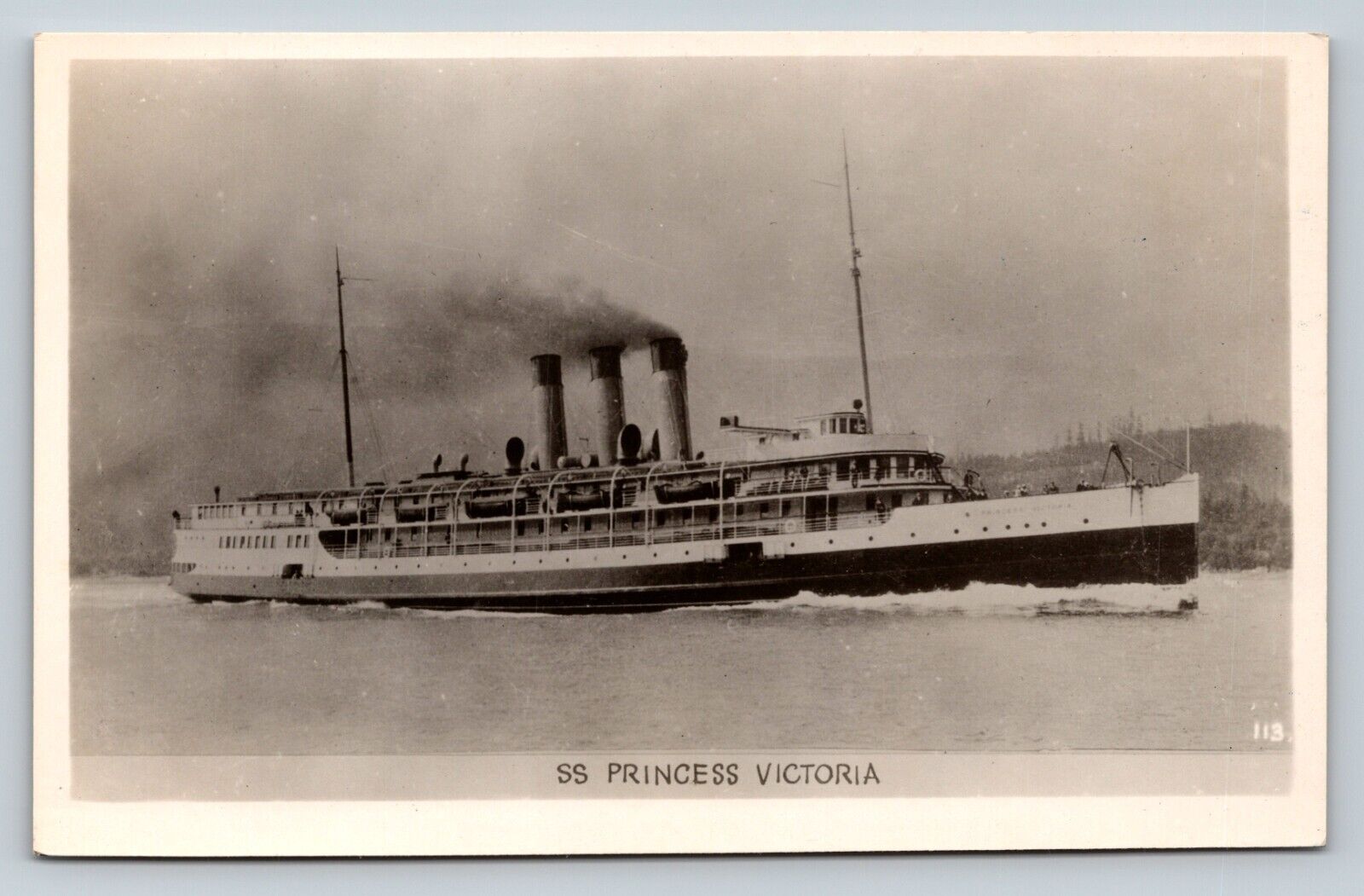 c1948 RPPC SS Princess Victoria Ship Leaving Seattle VINTAGE Postcard 