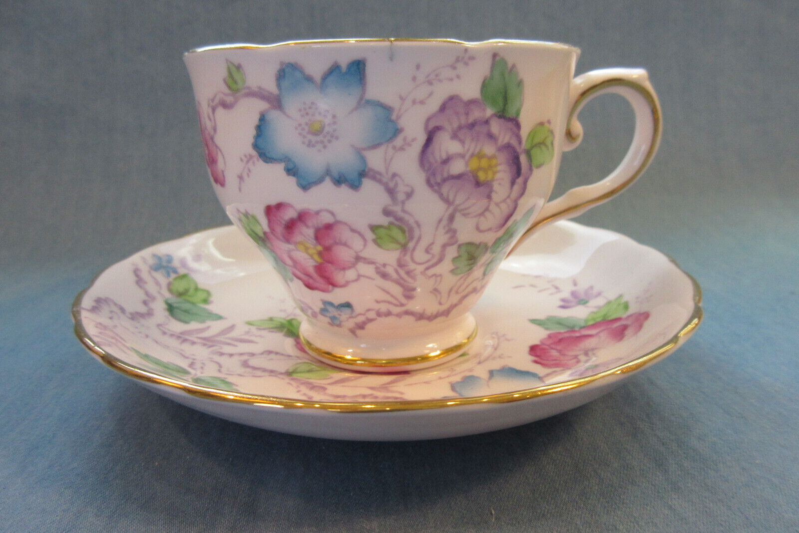 Vintage Tuscan Pink Flowered Tea Cup Fine English Bone China