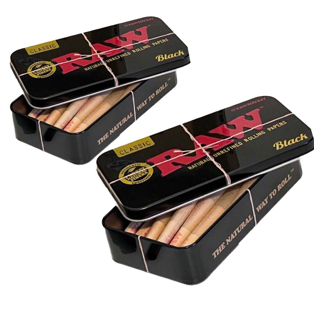 RAW 98 SPECIAL SIZE CONE 40  COUNT BUNDLE WITH 2 RAW TINS